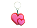 Un porte-clé souple Double Coeur